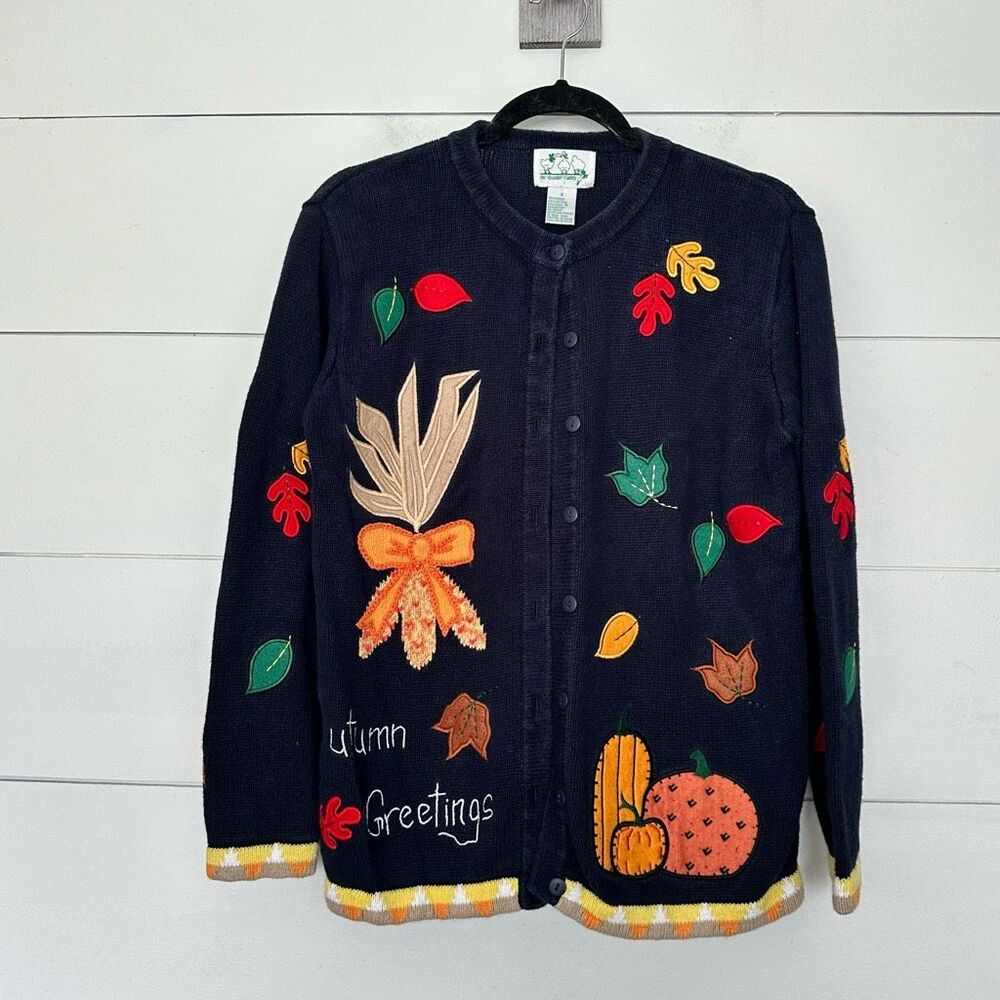 The Quacker Factory Women’s Small Vintage Fall Autumn Cardigan